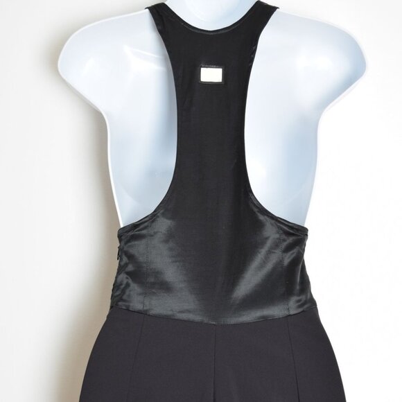 vintage Y2K Marithe Francois Girbaud suspender tuxedo pants jumpsuit black NWT - Picture 8 of 10